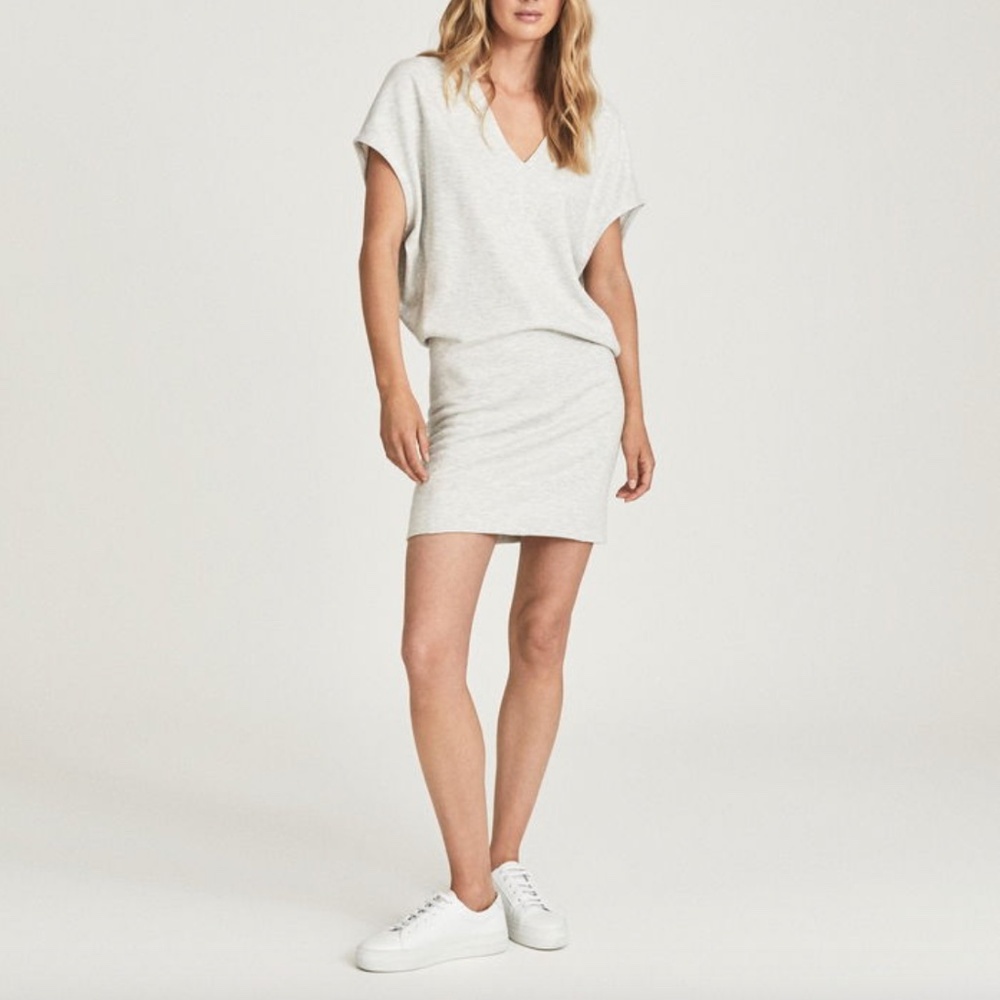 REISS Lacey Cotton Wool Blend Jersey Mini Dress